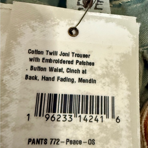 Magnolia Pearl Cotton Twill Joni Trouser Button Waist Cinch Back OS NWT - Picture 5 of 10